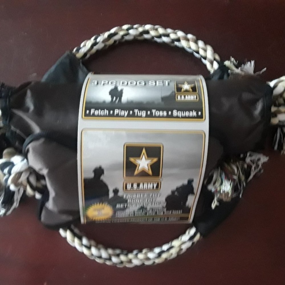 Army Dog Frisbee, Bone, Retrieval Stick Set